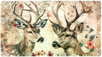 Shower Mat Non Slip 26.8 x 15.1 Inches, Deers and Florals Bathtub Mat Shower by Anna+Cowper