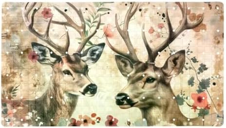 Shower Mat Non Slip 26.8 x 15.1 Inches, Deers and Florals Bathtub Mat Shower by Anna+Cowper