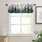 Forest Kitchen Valance Curtain, Watercolor Style Nature Mountain Woodland Green - Image 5