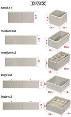 TENABORT 12 Pack Foldable Drawer Organizer Dividers Cloth Storage Box Closet - Image 2
