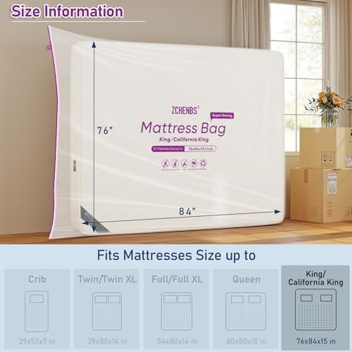 ZCHENBS® - King Mattress Bags for Moving, Waterproof Storage Bag - Image 4
