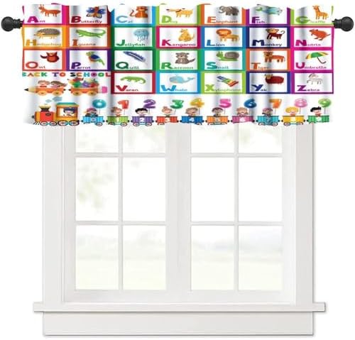 Alphabet Valances Curtains Cartoon Animal Education Letter Pattern Window by Unknown