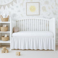 Cottington Lane White Crib Skirt Dust Ruffle 14" Drop, Fits 28" x 52" by CottingtonLane