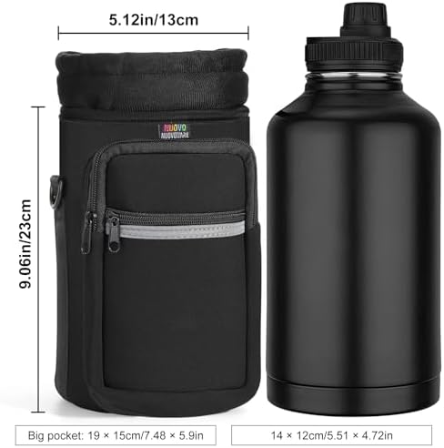 Nuovoware Water Bottle Carrier Bag, 64oz Bottle Pouch Holder, Adjustable - Image 4