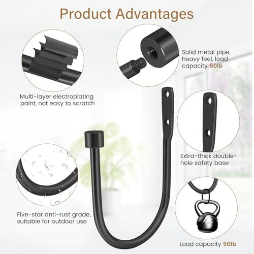 HIKMLK Minimalist Curtain Holdbacks 2pcs, 100% Cast Iron Solid Heavy Duty Metal - Image 3