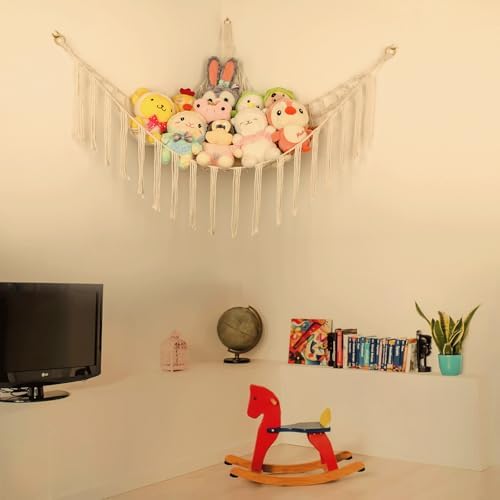 Stuffed Animal Hammock Corner, Hand-knitted Large Plushie Net Toy Hammock - Image 4