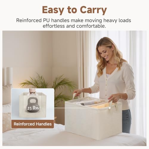 StorageWorks Linen Closet Storage Bins, 45L Storage Baskets - Image 6