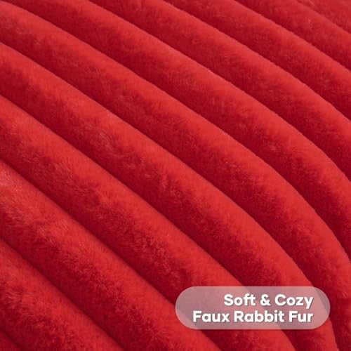 FUTEI Pack of 2 Faux Fur Throw Pillow Covers 28x28 Inch - Image 2