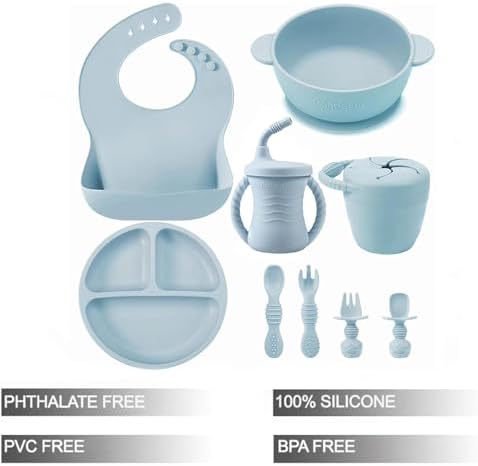 PandaEar Silicone Baby Feeding Set | 9PCS Baby Led Weaning Supplies Self - Image 2