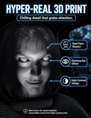 2pcs Headrest Covers for Cars, Ghost Face Headrest Covers, Scary Face Printing - Image 6