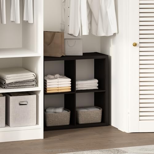 Furinno Cubic Extra Thick 4-Cube Closet Organizers and Storage, Dark Oak by Furinno-FitsYourSpaceFitsYourBudget
