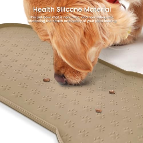 PWTAA Dog Food Mat Anti-Slip Silicone Dog Bowl Mat Thicker Pet Placemat - Image 6