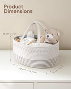 Maliton Baby Diaper Caddy Organizer, Cotton Rope Diaper Caddy Basket, Large - Image 3