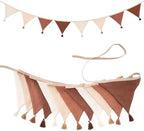 G2PLUS Cotton Fabric Bunting Banner, 9Ft Khaki Triangle Pennant Banner Flag by G2PLUS
