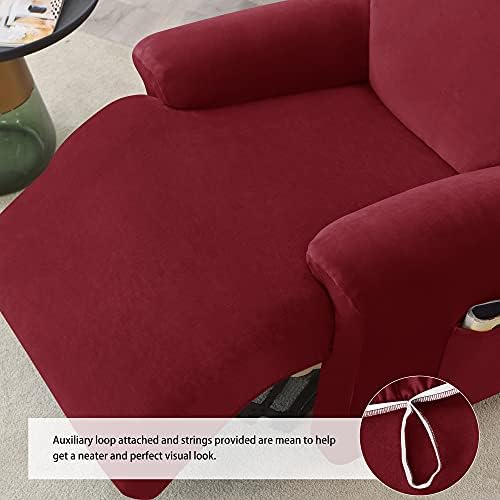 Stretch Recliner Covers, 4-Piece Ultra Soft Velvet Recliner Chair Slipcover - Image 5