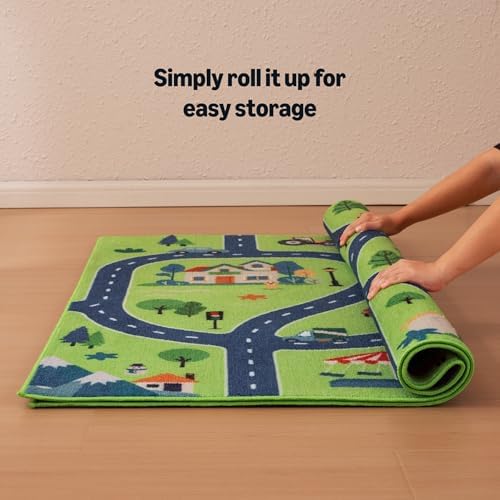 Amazon Basics Kids Washable Area Rug, Printed Carpet Play Mat - Image 6