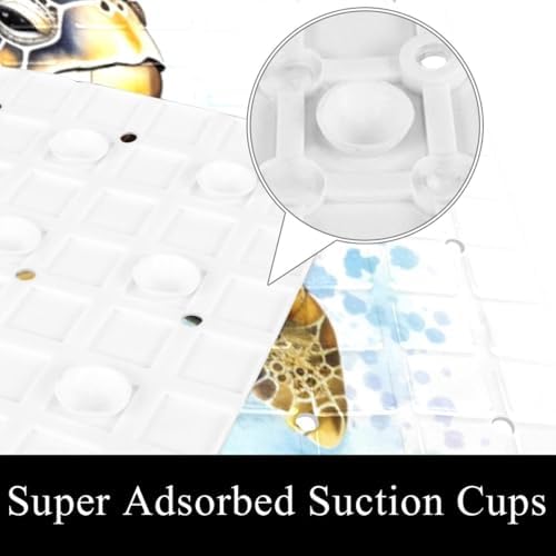 Bath Tub Shower Mat, Washable Bathtub Floor Mats, Suction Cups and Drain Holes - Image 3