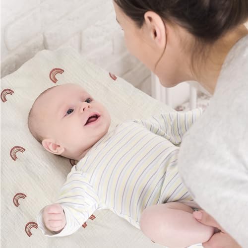 Gllquen Baby Muslin Bassinet Sheets 3pk, Soft Cotton Baby Sheet 33x17 - Image 3