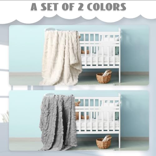 VitalCozy 4 Pcs Fleece Baby Blankets 3D Plush Soft Newborn - Image 5