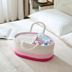 luxury little Diaper Caddy Organizer, Large Cotton Rope Nursery Baby Basket - Image 3