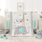 Elephant Crib Bedding Set Gray, Premium 3-Piece Baby Bedding Set Elephant by WOWELIFE