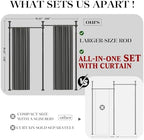 Room Divider Curtain Set-No Drilling Curtain Rod Set, Curtains - Image 2