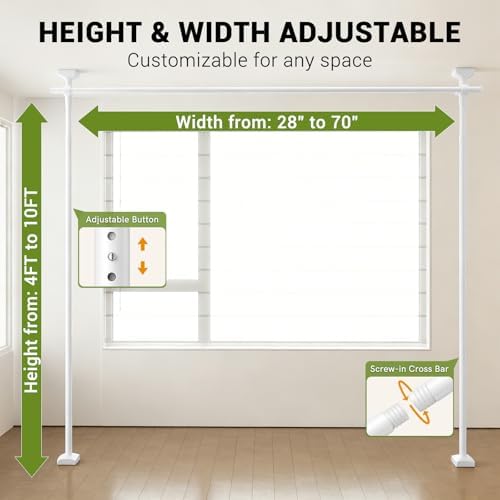 Room Divider No Drilling Curtain Rod Wall Divider - Image 2