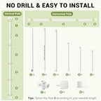 Room Divider No Drilling Curtain Rod Wall Divider - Image 6
