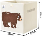13 Inch Animal Cube Storage Bins, Foldable Fabric Kids Toy Box & Toy Chest - Image 2