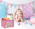 Rectangular Easter Baskets Gift Basket Empty Pink Bunny Kids Storage Bin Baby - Image 4