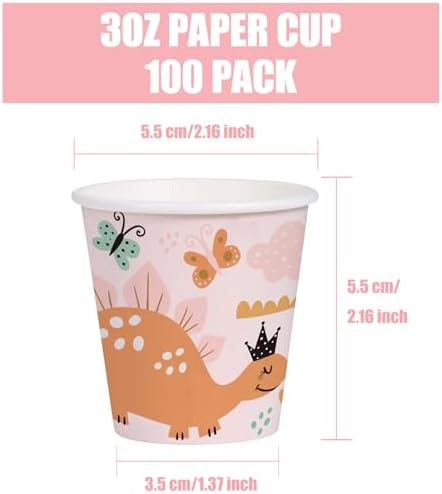 WRAPAHOLIC 3oz Pink Dinosaur Bathroom Cups - Image 2