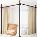 Room Divider Curtain Set-No Drilling Curtain Rod Set, Retractable Room Divider by gonnrly