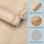 GarveeHome 5x7 Scalloped Area Rug Jute Washable Bedroom Living Room Rug - Image 4