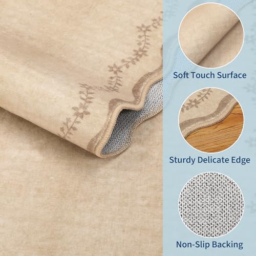 GarveeHome 2.5x10 Scalloped Washable Runner Rug Long Hallway Kitchen Rug - Image 4