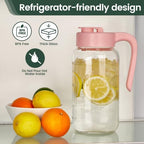 Mason Jar Pitcher, 64 oz, Glass Pitcher - Image 5