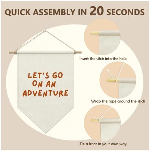 Let's Go On an Adventure Wall Decor, Playroom Pennant Hanging Banner - Image 6
