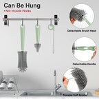 Bottle Brush Set -Baby Travel Essential-6 in 1 Bottle Cleaner Kit - Image 5