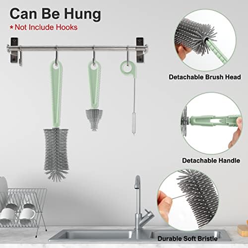 Bottle Brush Set -Baby Travel Essential-6 in 1 Bottle Cleaner Kit - Image 5