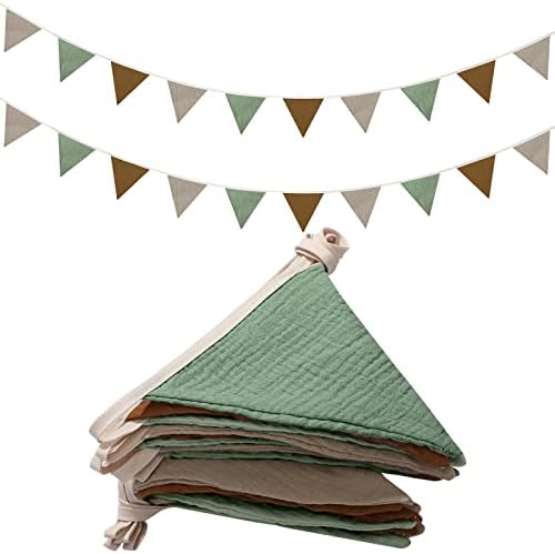 Oudain 2 Pcs Pennant Banner Flags Nursery Garland Triangle, Retro Color by Oudain