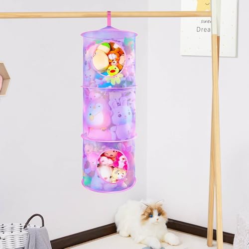 Basumee Hanging Stuffed Animals Storage, 2 Pack Mesh Plush Storage - Image 5