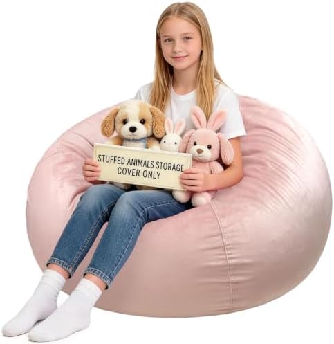 Lukeight Stuffed Animal Storage Bean Bag Chair Cover by Lukeight