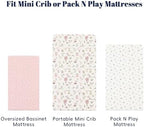 PHF 3 Pack Soft Mini Crib Sheets, Floral & Animal Pack N Play Sheets - Image 6