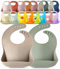2-Pack Waterproof Silicone Baby Bib Lightweight Comfortable Easy-Wipe Clean by YMCF+Products