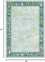 Washable Area Rug 5x7 Blue Animal Print Rugs - Image 2