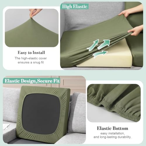 8Pcs Patio Cushion Covers Stretch Outdoor Furniture Protector Slipcovers - Image 4