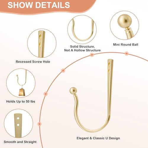 Mini Ball Curtain Holdbacks 2 Pack, Solid Zinc Alloy Wall Mounted Curtain - Image 4