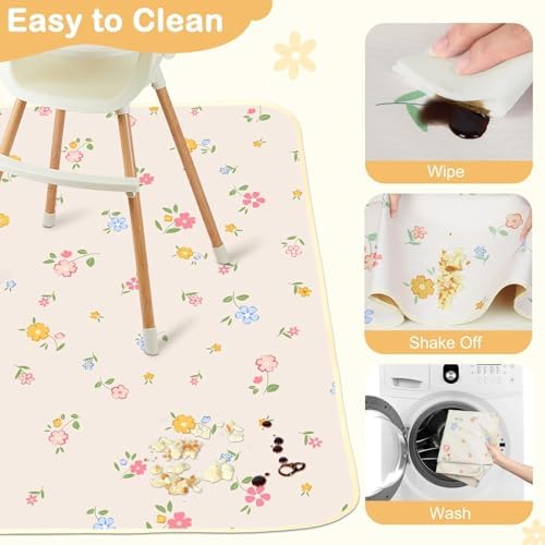 Baby Splat Mat for Under High Chair, Waterproof Floor Protector - Image 3