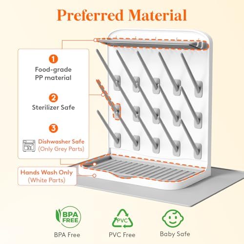 Lifewit 15-Hooks Baby Bottle Drying Rack - Image 6