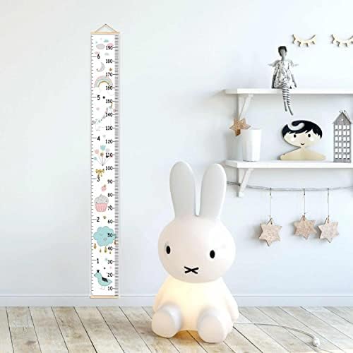 Kids Growth Chart, Wood Frame Fabric Canvas Height Measurement Ruler from Baby - Image 4