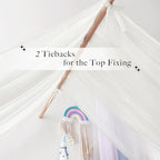 NICETOWN Beige Kids Bed Canopy for Bedroom - Image 2
